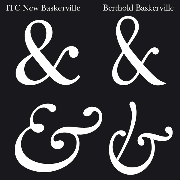 diferentes variantes Baskerville